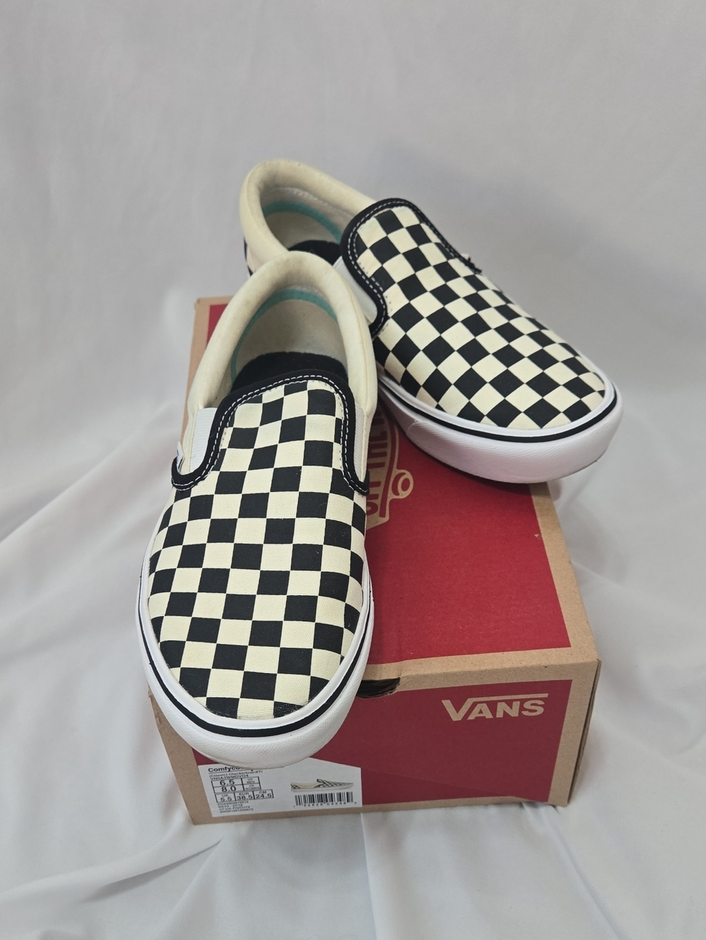 Vans Women's Slip-On Checkerboard Black & White